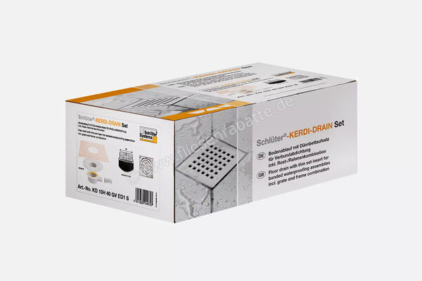  Schlüter Systems KERDI-DRAIN Set Entwässerungs-Set mit vertikalem Ablauf Designrost SQUARE KD10V50GVED3 | 562021