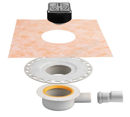  Schlüter Systems KERDI-DRAIN Set Entwässerungs-Set mit horizontalem Ablauf Designrost CLASSIC KD10H40GVED1S | 562030