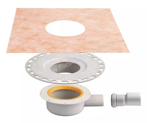  Schlüter Systems KERDI-DRAIN-KDBH Bodenablauf-Set mit horizontalem Ablauf, DN 40/50 Ablaufleistung: 0,4 l/s, mind. Aufbauhöhe: 75 (70) mm Polypropylen (PP) KDBH40 | 562429