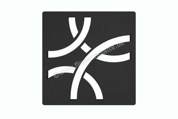  Schlüter Systems KERDI-DRAIN-STYLE Austauschbarer Entwässerungsrost Design 6 Curve Edelstahl MGS - Graphitschwarz matt KDGIF10MGSD6 | 562561