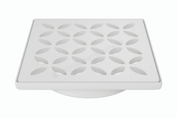  Schlüter Systems KERDI-DRAIN-STYLE Rost-Rahmen-Set mit Geruchsverschluss Design 5 Floral Edelstahl V4A MBW - Brillantweiß matt KDIF10MBWD5GV | 562642
