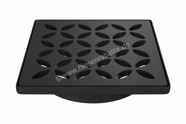  Schlüter Systems KERDI-DRAIN-STYLE Rost-Rahmen-Set mit Geruchsverschluss Design 5 Floral Edelstahl V4A MGS - Graphitschwarz matt KDIF10MGSD5GV | 562645