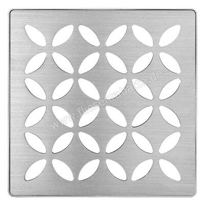  Schlüter Systems KERDI-DRAIN-STYLE Rost-Rahmen-Set mit Geruchsverschluss Design 5 Floral Edelstahl V4A EB - Edelstahl gebürstet KDIF10EBD5GV | 562729