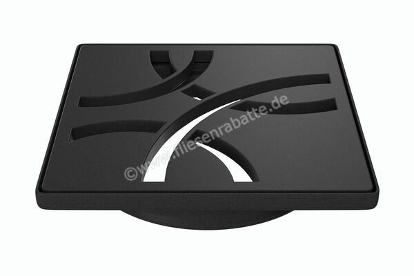  Schlüter Systems KERDI-DRAIN-STYLE Rost-Rahmen-Set mit Geruchsverschluss Design 6 Curve Edelstahl V4A MGS - Graphitschwarz matt KDIF10MGSD6GV | 562750