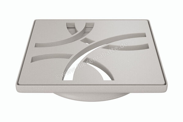  Schlüter Systems KERDI-DRAIN-STYLE Rost-Rahmen-Set mit Geruchsverschluss Design 6 Curve Edelstahl V4A TSBG - Strukturbeschichtet Beigegrau KDIF10TSBGD6GV | 562759