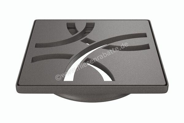  Schlüter Systems KERDI-DRAIN-STYLE Rost-Rahmen-Set mit Geruchsverschluss Design 6 Curve Edelstahl V4A TSDA - Strukturbeschichtet Dunkelanthrazit KDIF10TSDAD6GV | 562777