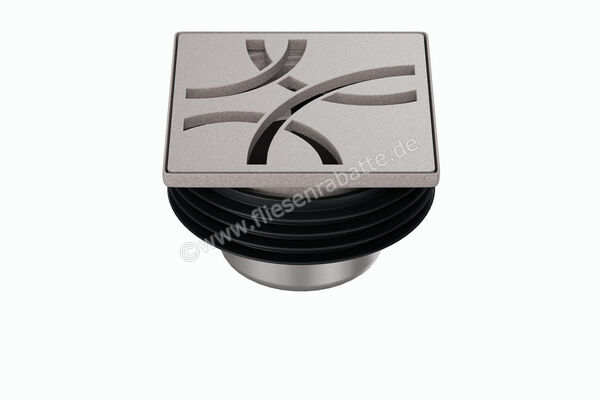  Schlüter Systems KERDI-DRAIN-STYLE Rost-Rahmen-Set mit Geruchsverschluss Design 6 Curve Edelstahl V4A TSSG - Strukturbeschichtet Steingrau KDIF10TSSGD6GV | 563104