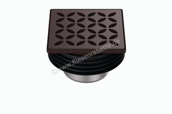  Schlüter Systems KERDI-DRAIN-STYLE Rost-Rahmen-Set mit Geruchsverschluss Design 5 Floral Edelstahl V4A TSOB - Strukturbeschichtet Bronze KDIF10TSOBD5GV | 563116