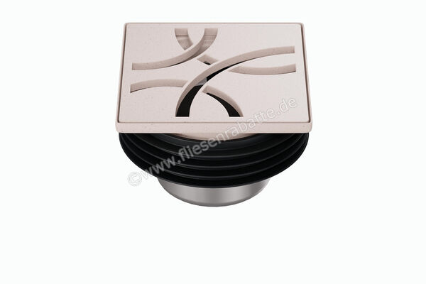  Schlüter Systems KERDI-DRAIN-STYLE Rost-Rahmen-Set mit Geruchsverschluss Design 6 Curve Edelstahl V4A TSI - Strukturbeschichtet Elfenbein KDIF10TSID6GV | 563122