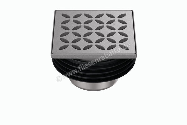  Schlüter Systems KERDI-DRAIN-STYLE Rost-Rahmen-Set mit Geruchsverschluss Design 5 Floral Edelstahl V4A TSG - Strukturbeschichtet Grau KDIF10TSGD5GV | 563134