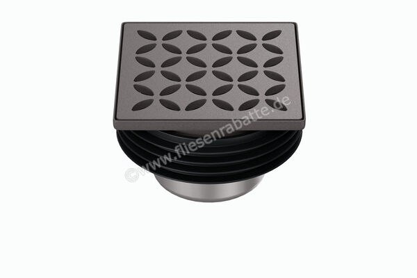  Schlüter Systems KERDI-DRAIN-STYLE Rost-Rahmen-Set mit Geruchsverschluss Design 5 Floral Edelstahl V4A TSDA - Strukturbeschichtet Dunkelanthrazit KDIF10TSDAD5GV | 563143