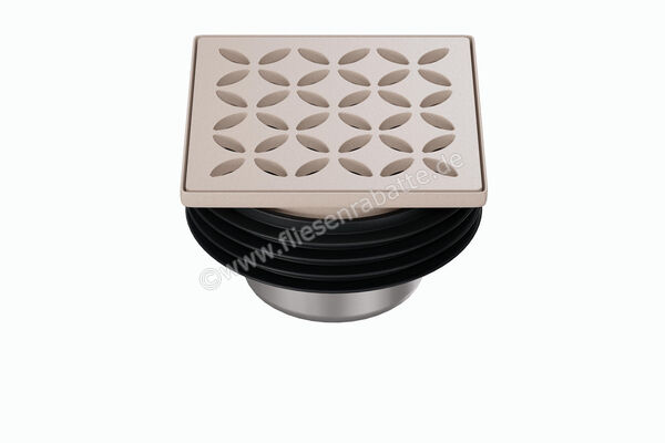  Schlüter Systems KERDI-DRAIN-STYLE Rost-Rahmen-Set mit Geruchsverschluss Design 5 Floral Edelstahl V4A TSC - Strukturbeschichtet Creme KDIF10TSCD5GV | 563152