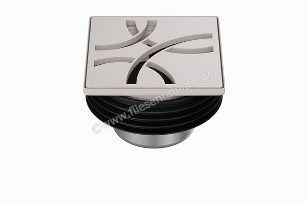  Schlüter Systems KERDI-DRAIN-STYLE Rost-Rahmen-Set mit Geruchsverschluss Design 6 Curve Edelstahl V4A TSBG - Strukturbeschichtet Beigegrau KDIF10TSBGD6GV | 563158