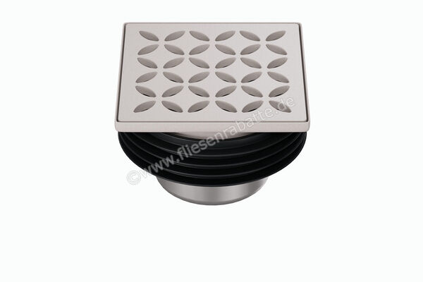  Schlüter Systems KERDI-DRAIN-STYLE Rost-Rahmen-Set mit Geruchsverschluss Design 5 Floral Edelstahl V4A TSBG - Strukturbeschichtet Beigegrau KDIF10TSBGD5GV | 563161