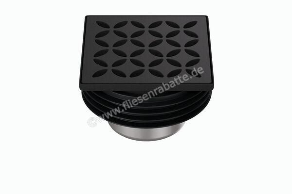  Schlüter Systems KERDI-DRAIN-STYLE Rost-Rahmen-Set mit Geruchsverschluss Design 5 Floral Edelstahl V4A MGS - Graphitschwarz matt KDIF10MGSD5GV | 563170