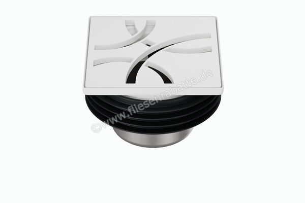  Schlüter Systems KERDI-DRAIN-STYLE Rost-Rahmen-Set mit Geruchsverschluss Design 6 Curve Edelstahl V4A MBW - Brillantweiß matt KDIF10MBWD6GV | 563176
