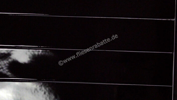  Marazzi Luz Nero 5.3x30 cm Wandfliese Glänzend Strukturiert Lux MFN1 | 563215