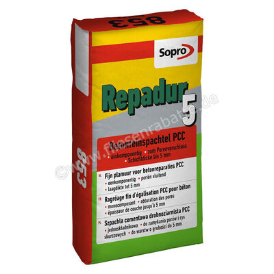  Sopro Bauchemie Repadur 5 Betonfeinspachtel PCC - 853 5 kg Beutel 7785305 | 564008