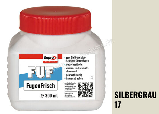  Sopro Bauchemie FUF FugenFrisch Set: Dose 300 ml mit Schwamm Reinacrylat Silbergrau 17 6HR5601710 | 564299