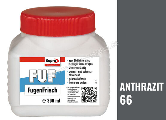  Sopro Bauchemie FUF FugenFrisch Set: Dose 300 ml mit Schwamm Reinacrylat Anthrazit 66 6HR5606610 | 564302