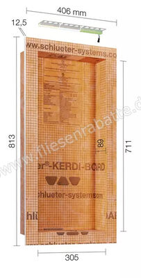  Schlüter Systems KERDI-BOARD-NLT Nische und Ablagefläche für Wandbereiche mit Beleuchtung 305x711x89 mm warmweiss 3000K Höhe: 711 mm Breite: 305 mm KB12NLTP3AE1 | 564992