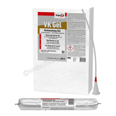  Sopro Bauchemie VK Gel Verkieselung Gel Horizontalsperre 1 Karton mit 12 Alu - Schlauchbeutel zu je 600 ml 7769844 | 565298