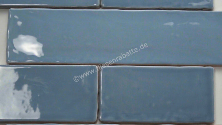  Dune Ceramica Atelier French Blue 7.5x15 cm Wandfliese Glänzend Strukturiert Glossy 226779 | 565346