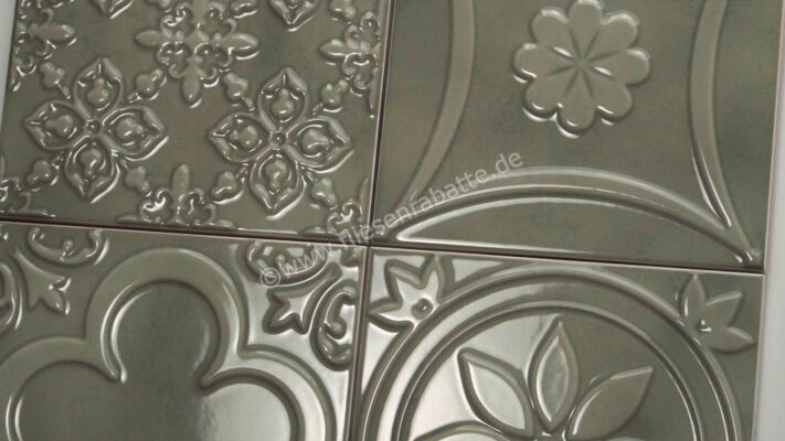  Dune Ceramica Tarantela Menta 15x15 cm Wandfliese Lucciola Glänzend Strukturiert Gloss 188089 | 565418
