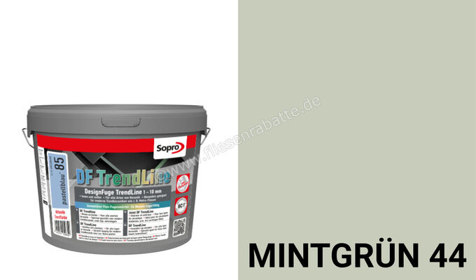  Sopro Bauchemie DF TrendLine DesignFuge TrendLine Neuheit 1 Eimer = 5kg Mintgrün 44 6GE5604405 | 565580