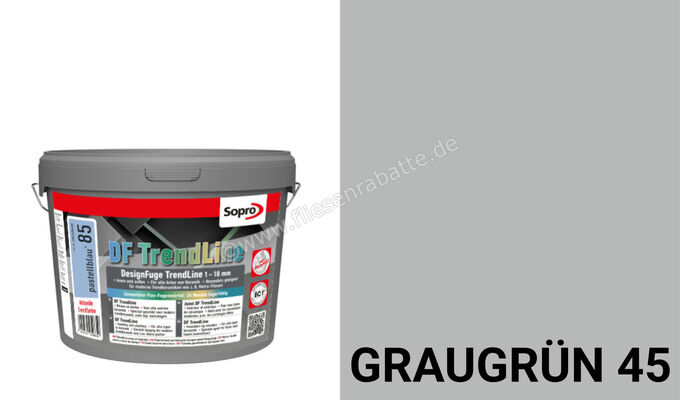  Sopro Bauchemie DF TrendLine DesignFuge TrendLine Neuheit 1 Eimer = 5kg Graugrün 45 6GE5604505 | 565583