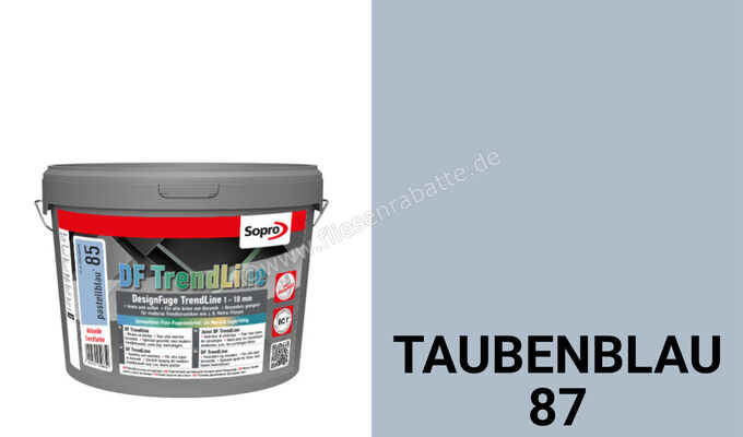  Sopro Bauchemie DF TrendLine DesignFuge TrendLine Neuheit 1 Eimer = 5kg Taubenblau 87 6GE5608705 | 565598