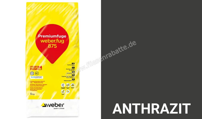  Weber Saint-Gobain weber.fug 875 Premiumfuge 5 kg Beutel Anthrazit 420107 | 565661