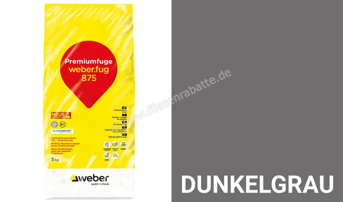  Weber Saint-Gobain weber.fug 875 Premiumfuge 5 kg Beutel Dunkelgrau 420105 | 565664