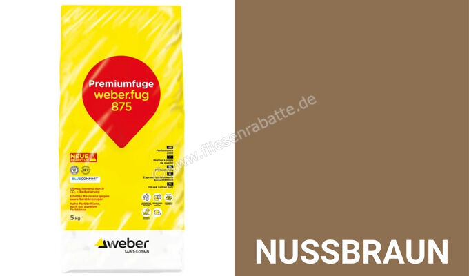  Weber Saint-Gobain weber.fug 875 Premiumfuge 5 kg Beutel Nussbraun 420093 | 565679