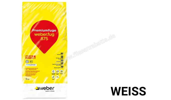  Weber Saint-Gobain weber.fug 875 Premiumfuge 5 kg Beutel Weiss 420085 | 565685