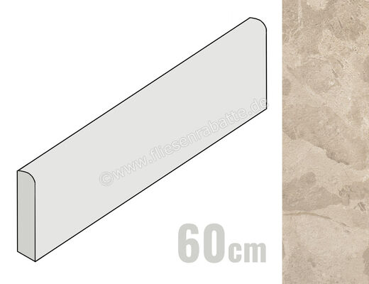  Ceramiche Caesar Bloomstone Shell 7.2x60 cm Sockel Matt Eben Naturale AIPH | 572402