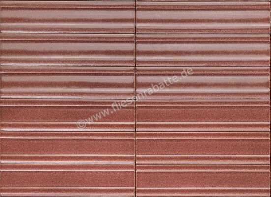  Ragno Mid Rubino 6x24 cm Wandfliese 3D Way Glänzend Strukturiert Naturale RDFT | 574940