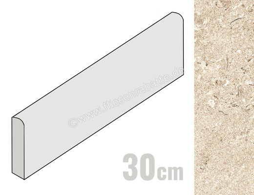  Ragno Viaggi Sand 7.5x30 cm Sockel Matt Eben Naturale RDA7 | 577244