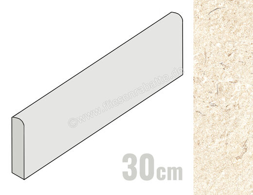  Ragno Viaggi Ivory 7.5x30 cm Sockel Matt Eben Naturale RDAC | 577256