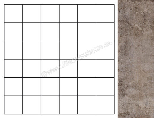  Fioranese Heritage Grey 30.5x30.5 cm Mosaik 5x5 Matt Eben Naturale HE3MS | 579698