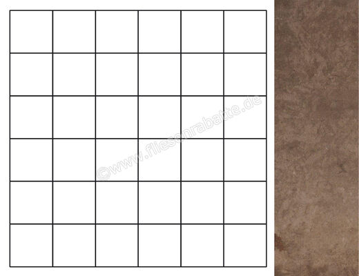  Fioranese Heritage Walnut 30.5x30.5 cm Mosaik 5x5 Matt Eben Naturale HE8MS | 579725