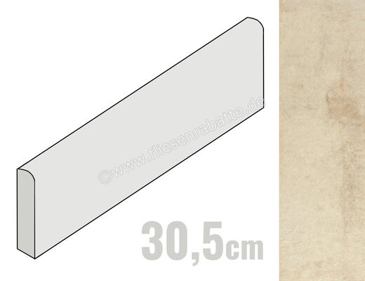  Fioranese Heritage Ivory 6x30.5 cm Sockel Matt Eben Naturale HEB301 | 579728