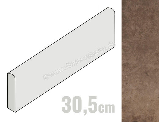  Fioranese Heritage Walnut 6x30.5 cm Sockel Matt Eben Naturale HEB308 | 579737