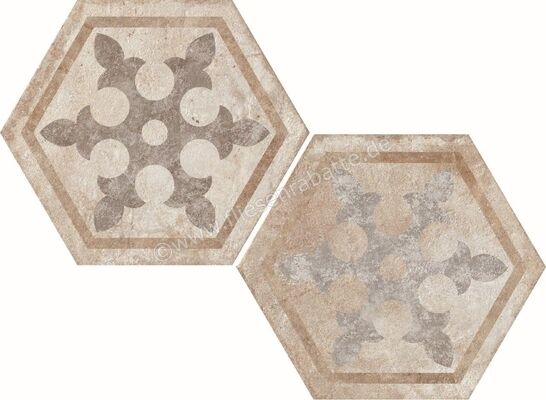  Fioranese Heritage Mehrfarbig 34.5x40 cm Bodenfliese / Wandfliese Deco Exagona Texture_1 Matt Eben Naturale HET1EX | 579740