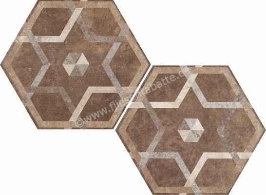  Fioranese Heritage Mehrfarbig 34.5x40 cm Bodenfliese / Wandfliese Deco Exagona Texture_5 Matt Eben Naturale HET5EX | 579752