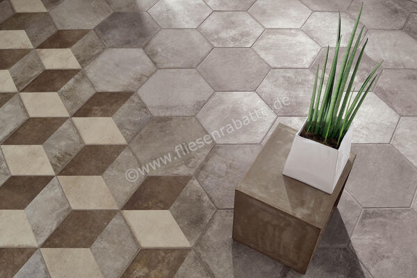  Fioranese Heritage Mehrfarbig 34.5x40 cm Bodenfliese / Wandfliese Deco Exagona Texture_2 Matt Eben Naturale HET2EX | 579794