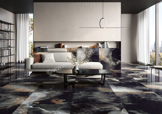  Fioranese Unica Deep Dark 60x60 cm Bodenfliese / Wandfliese Glänzend Eben Levigato UI600LR | 579947