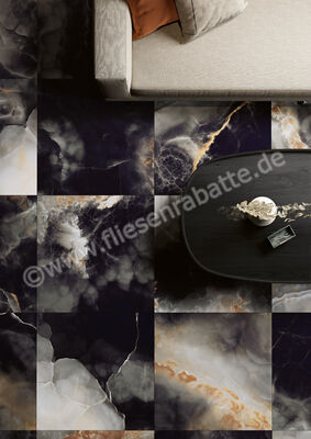  Fioranese Unica Deep Dark 89x89 cm Bodenfliese / Wandfliese Glänzend Eben Levigato UI900LR | 580040