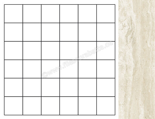  Fioranese Senzatempo Avorio 30.2x30.2 cm Mosaik 5x5 Matt Strukturiert Levigato TT1MS5L | 580199