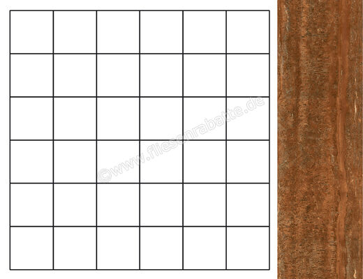  Fioranese Senzatempo Rosso Persia 30.2x30.2 cm Mosaik 5x5 Matt Strukturiert Naturale TT5MS5R | 580220